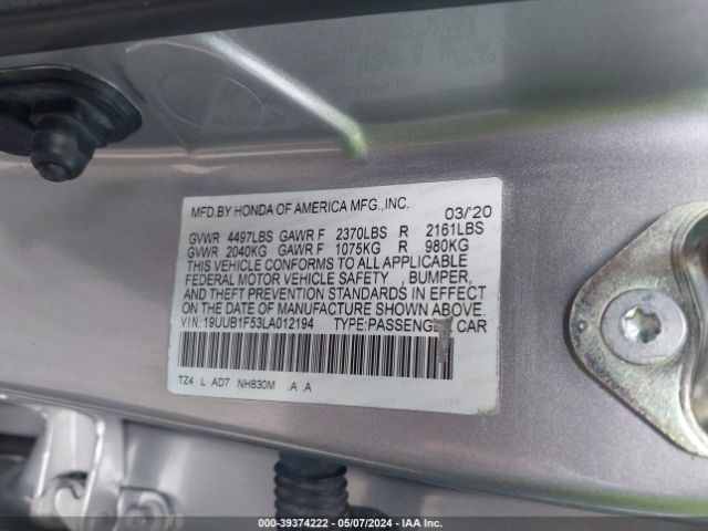 Photo 8 VIN: 19UUB1F53LA012194 - ACURA TLX 