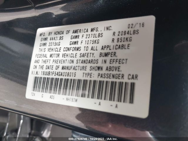 Photo 8 VIN: 19UUB1F54GA008015 - ACURA TLX 