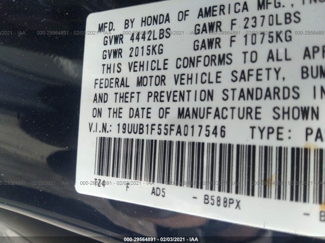 Photo 8 VIN: 19UUB1F55FA017546 - ACURA TLX 