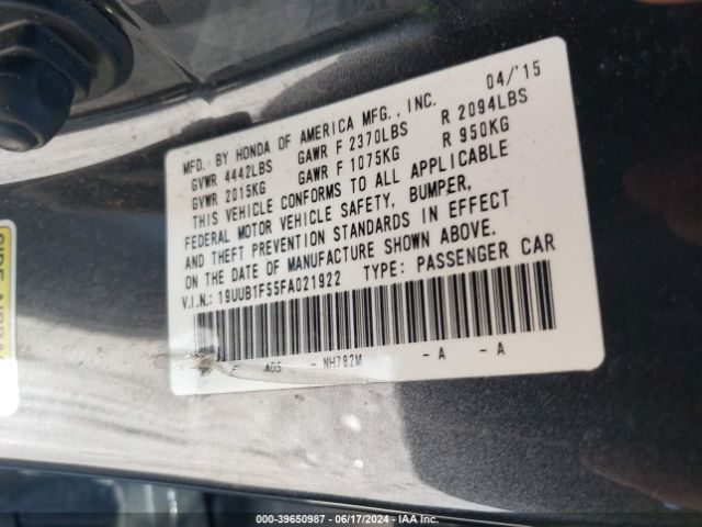 Photo 8 VIN: 19UUB1F55FA021922 - ACURA TLX 