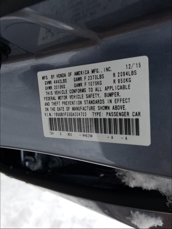 Photo 9 VIN: 19UUB1F55GA004703 - ACURA TLX TECH 