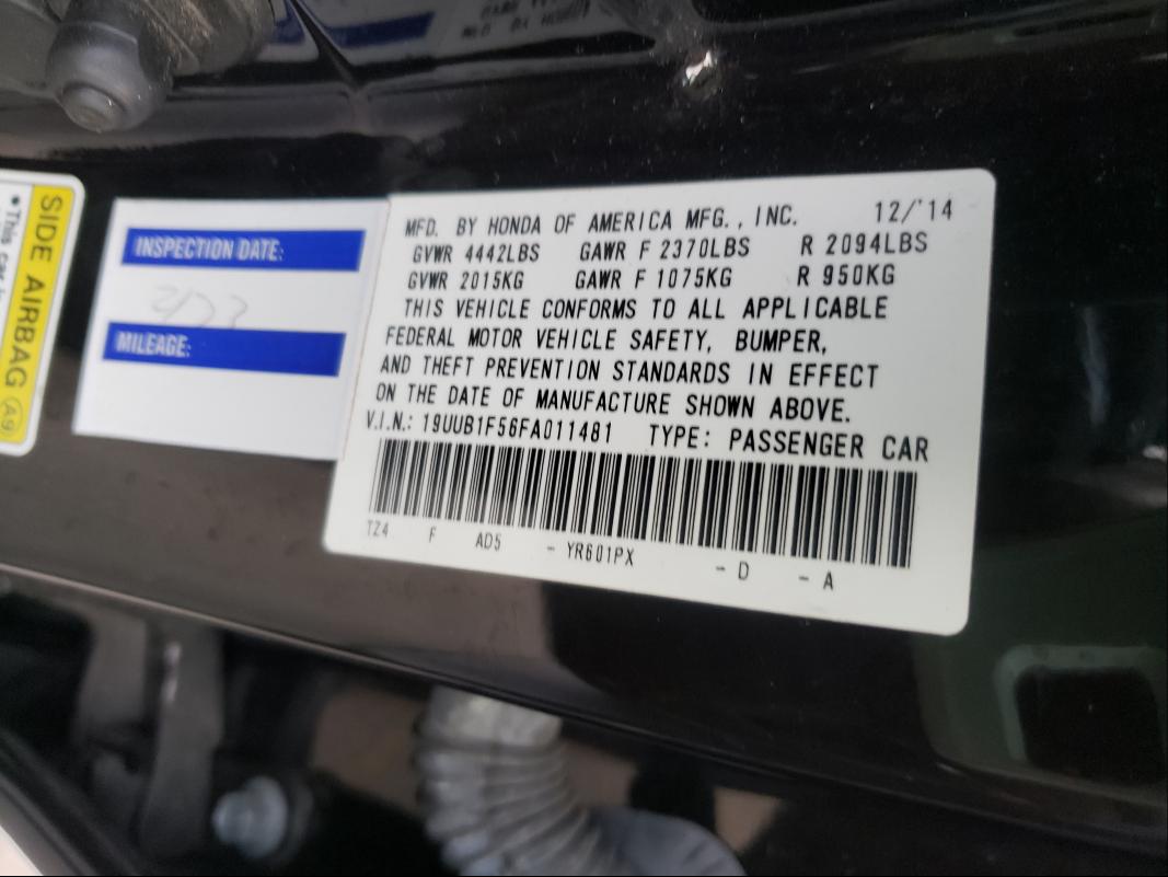 Photo 9 VIN: 19UUB1F56FA011481 - ACURA TLX TECH 