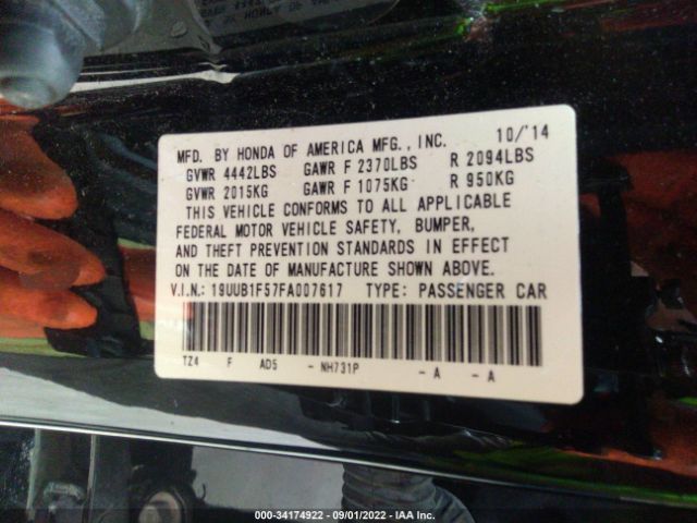 Photo 8 VIN: 19UUB1F57FA007617 - ACURA TLX 