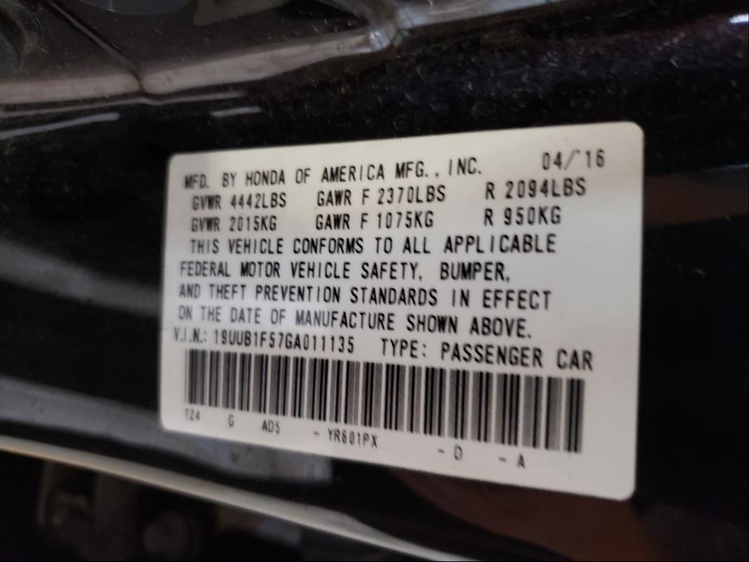 Photo 9 VIN: 19UUB1F57GA011135 - ACURA TLX 