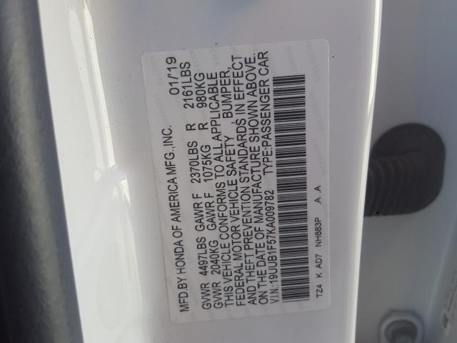 Photo 9 VIN: 19UUB1F57KA009782 - ACURA TLX TECHNO 