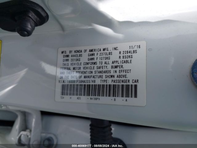 Photo 8 VIN: 19UUB1F58HA005748 - ACURA TLX 