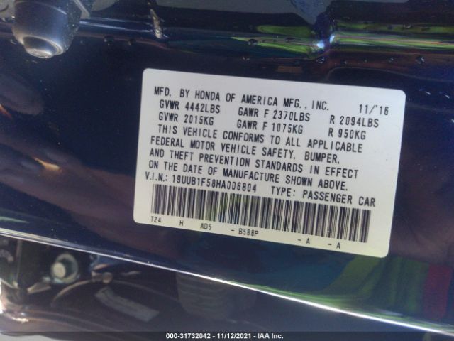 Photo 8 VIN: 19UUB1F58HA006804 - ACURA TLX 