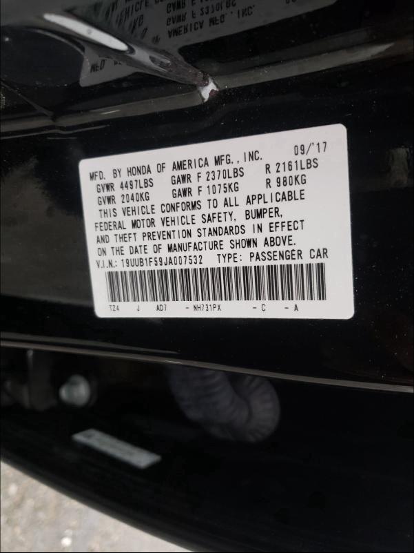 Photo 9 VIN: 19UUB1F59JA007532 - ACURA TLX TECH 