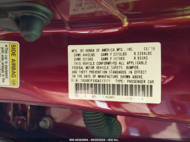 Photo 8 VIN: 19UUB1F5XGA013171 - ACURA TLX 