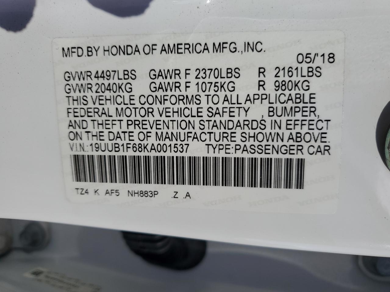 Photo 11 VIN: 19UUB1F68KA001537 - ACURA TLX 