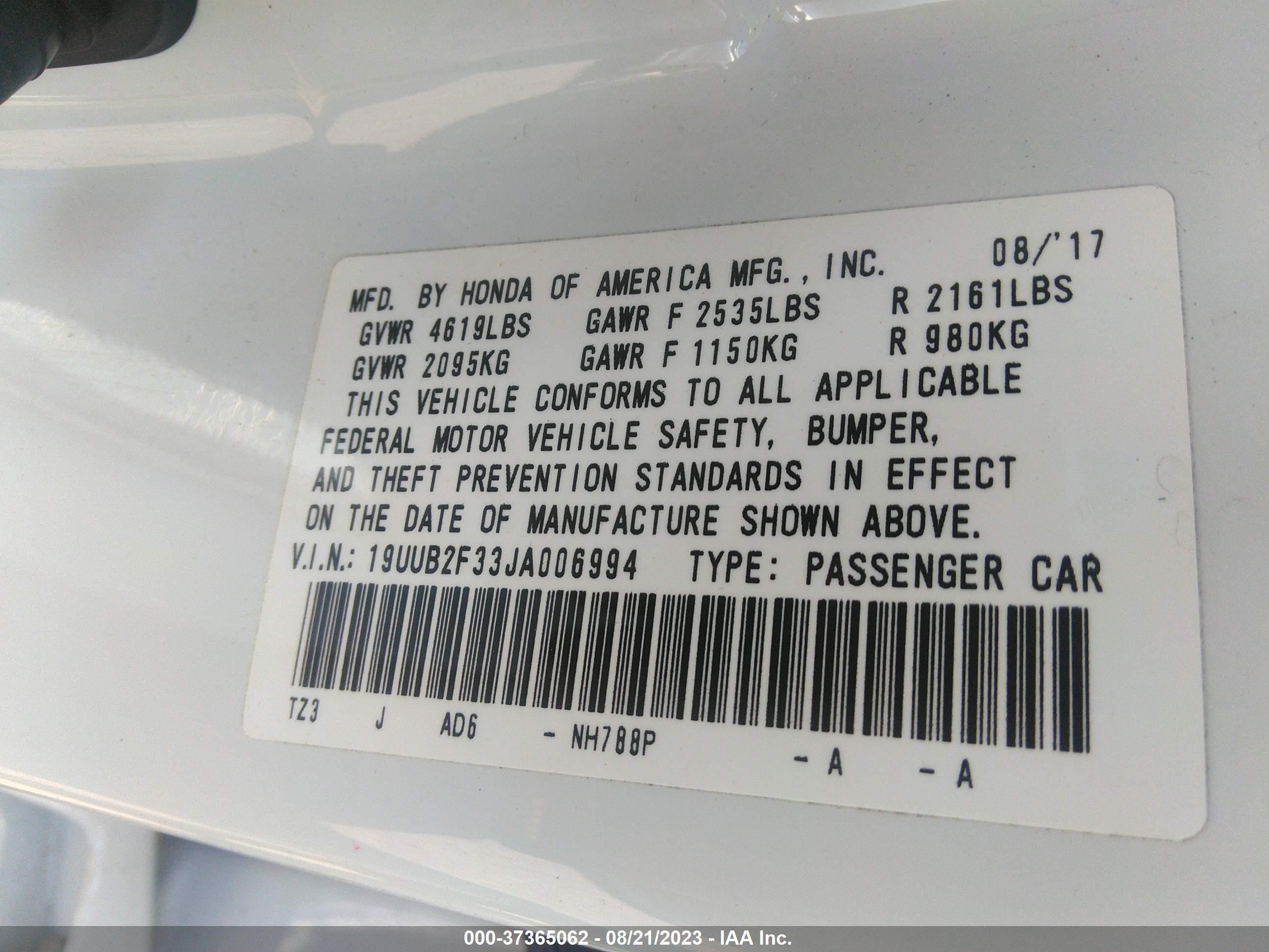 Photo 8 VIN: 19UUB2F33JA006994 - ACURA TLX 