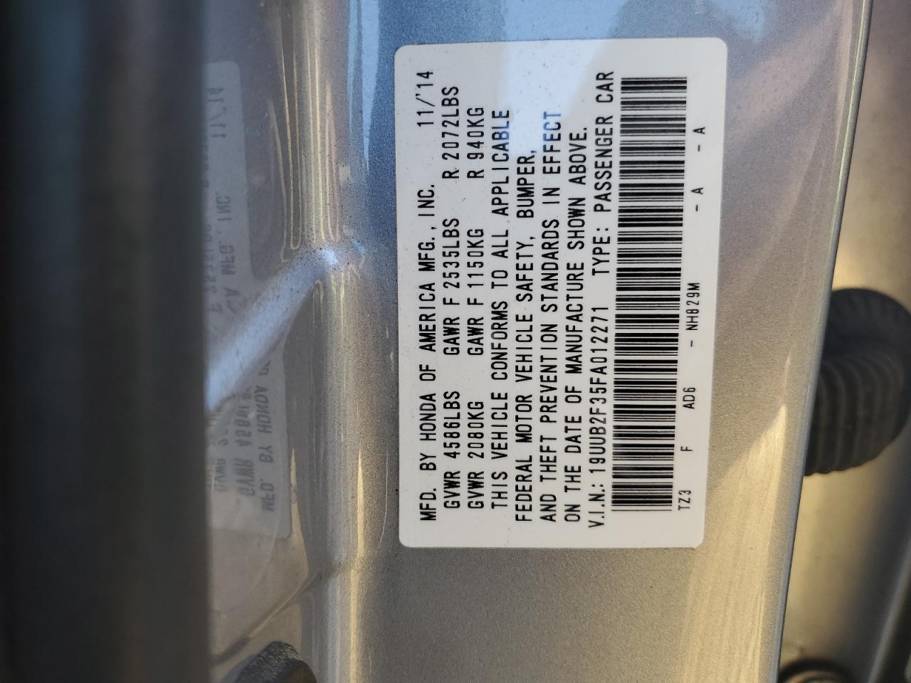 Photo 11 VIN: 19UUB2F35FA012271 - ACURA TLX 