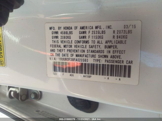 Photo 8 VIN: 19UUB2F38FA020560 - ACURA TLX 