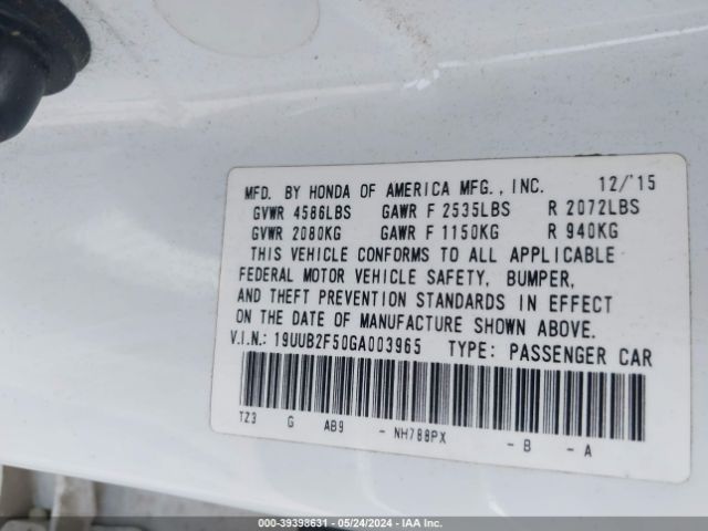 Photo 8 VIN: 19UUB2F50GA003965 - ACURA TLX 