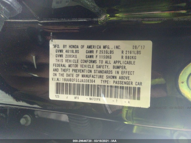 Photo 8 VIN: 19UUB2F50JA008364 - ACURA TLX 