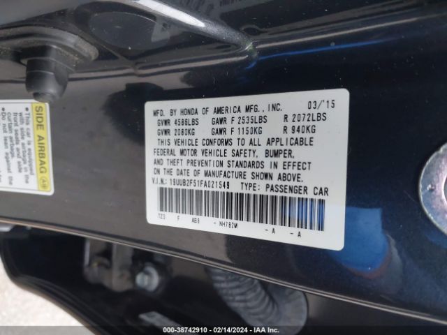 Photo 8 VIN: 19UUB2F51FA021549 - ACURA TLX 