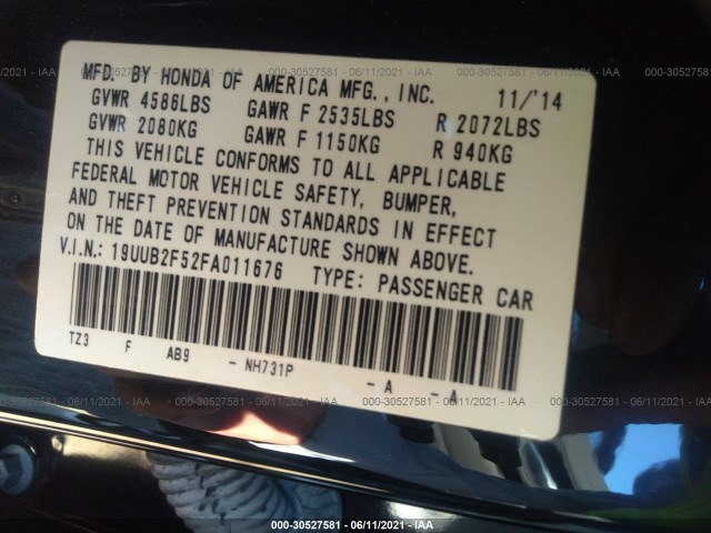 Photo 8 VIN: 19UUB2F52FA011676 - ACURA TLX 