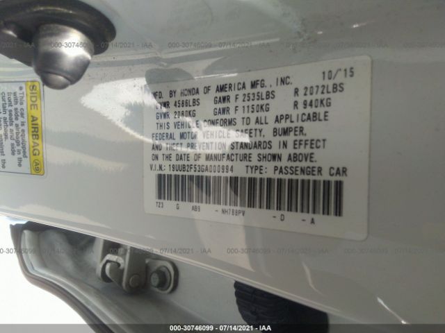 Photo 8 VIN: 19UUB2F53GA000994 - ACURA TLX 