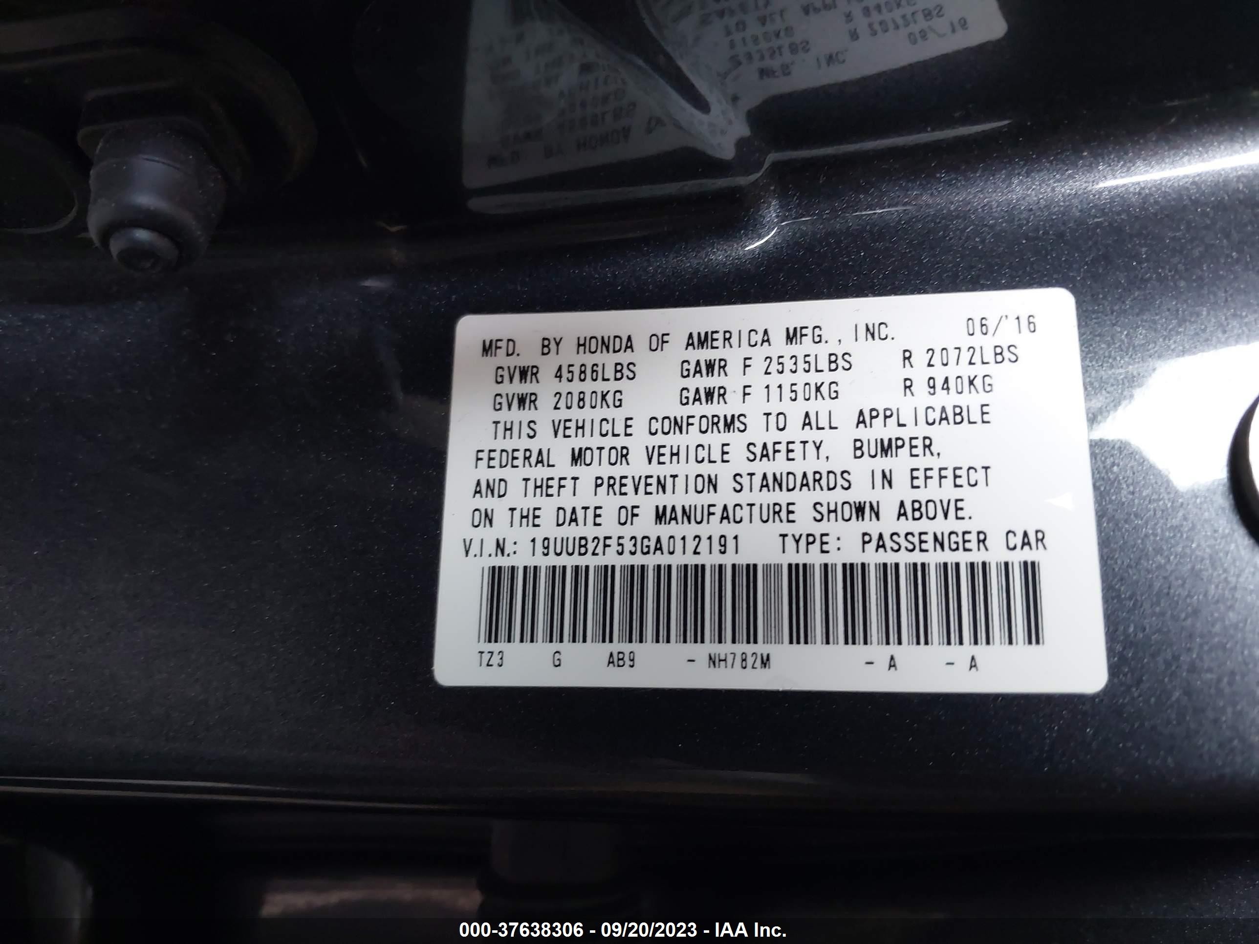 Photo 8 VIN: 19UUB2F53GA012191 - ACURA TLX 