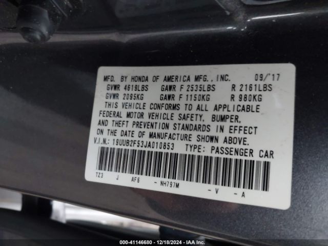 Photo 8 VIN: 19UUB2F53JA010853 - ACURA TLX 