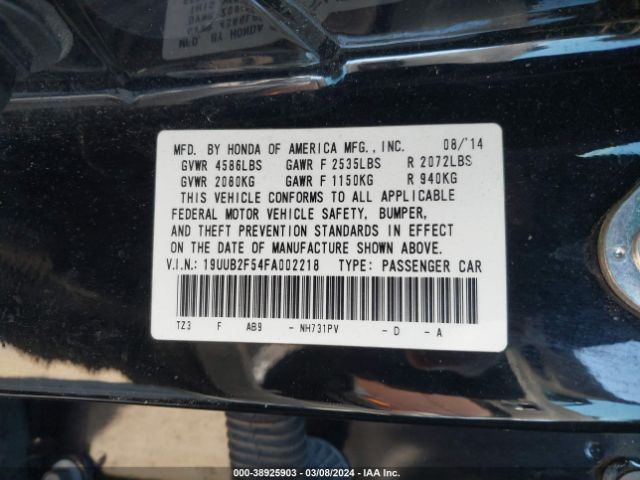 Photo 8 VIN: 19UUB2F54FA002218 - ACURA TLX 