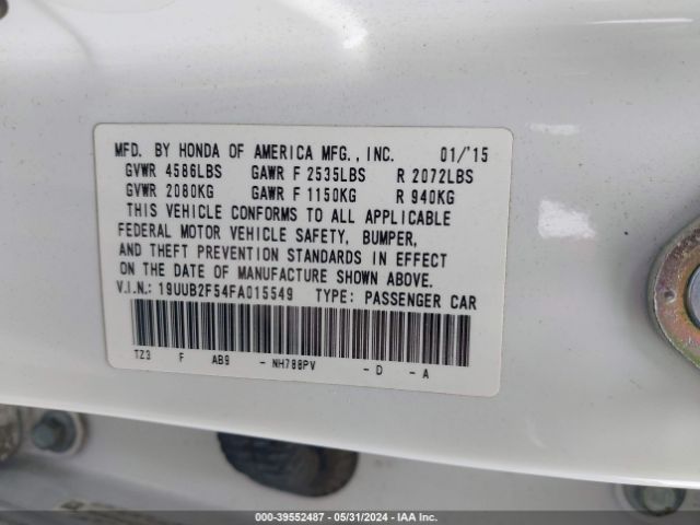 Photo 8 VIN: 19UUB2F54FA015549 - ACURA TLX 