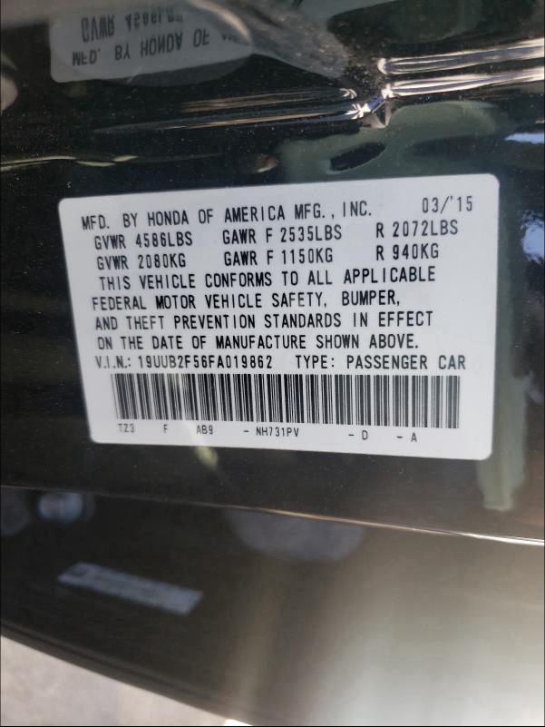 Photo 9 VIN: 19UUB2F56FA019862 - ACURA TLX TECH 