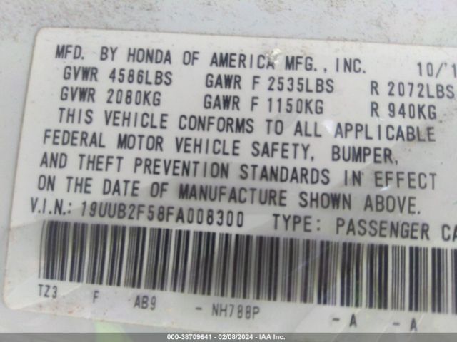 Photo 8 VIN: 19UUB2F58FA008300 - ACURA TLX 