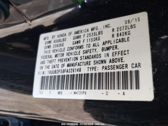 Photo 8 VIN: 19UUB2F58FA026148 - ACURA TLX 