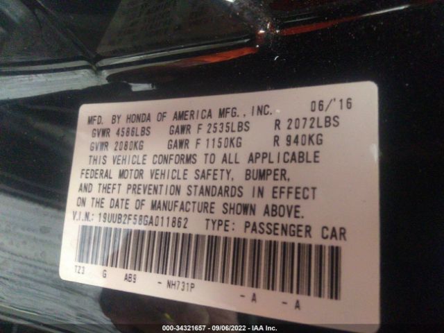 Photo 8 VIN: 19UUB2F58GA011862 - ACURA TLX 