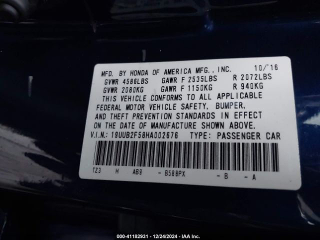 Photo 8 VIN: 19UUB2F58HA002676 - ACURA TLX 