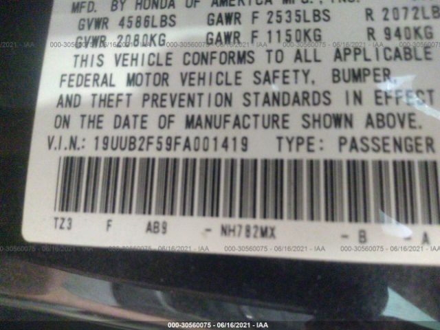 Photo 8 VIN: 19UUB2F59FA001419 - ACURA TLX 