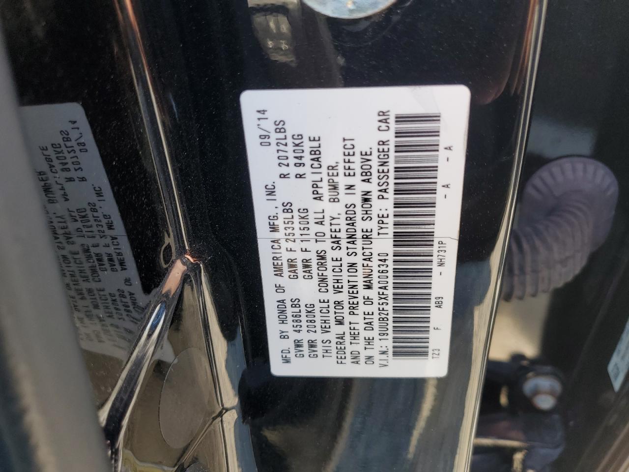 Photo 11 VIN: 19UUB2F5XFA006340 - ACURA TLX 