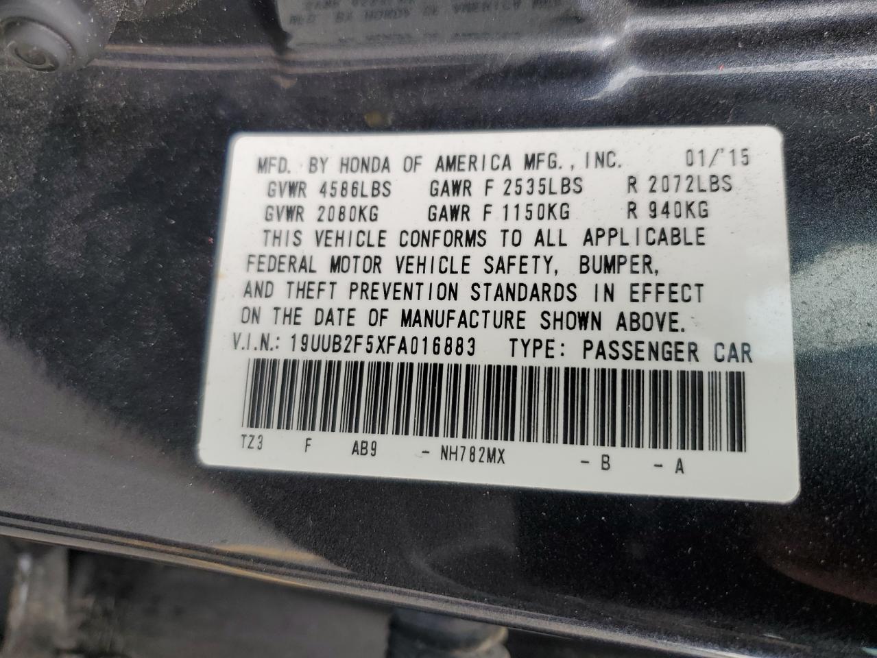 Photo 11 VIN: 19UUB2F5XFA016883 - ACURA TLX 