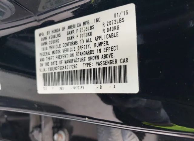 Photo 8 VIN: 19UUB2F5XFA017287 - ACURA TLX 