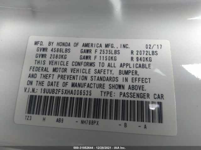 Photo 8 VIN: 19UUB2F5XHA006535 - ACURA TLX 