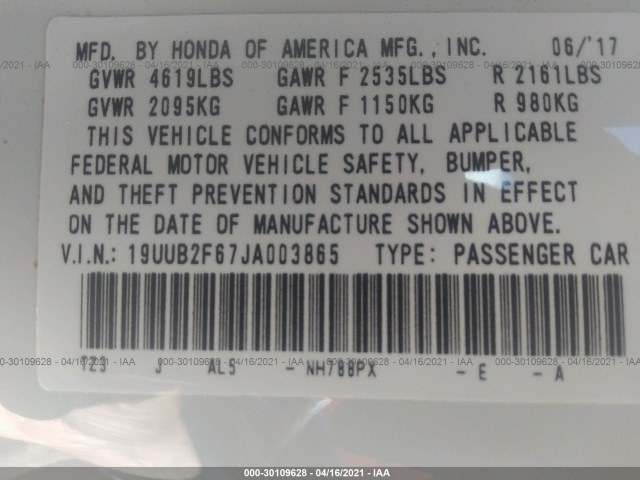 Photo 8 VIN: 19UUB2F67JA003865 - ACURA TLX 