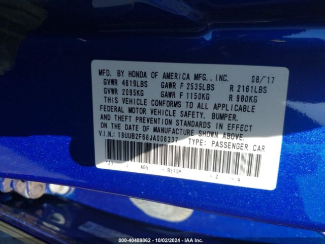 Photo 8 VIN: 19UUB2F68JA006337 - ACURA TLX 