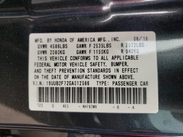 Photo 9 VIN: 19UUB2F72GA012586 - ACURA TLX 