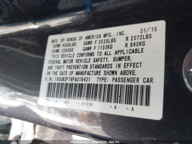 Photo 8 VIN: 19UUB2F76FA016431 - ACURA TLX 