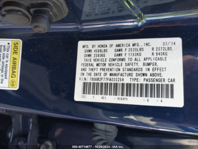 Photo 8 VIN: 19UUB2F77FA000254 - ACURA TLX 