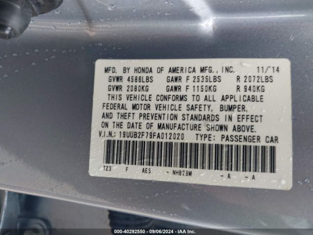 Photo 8 VIN: 19UUB2F79FA012020 - ACURA TLX 