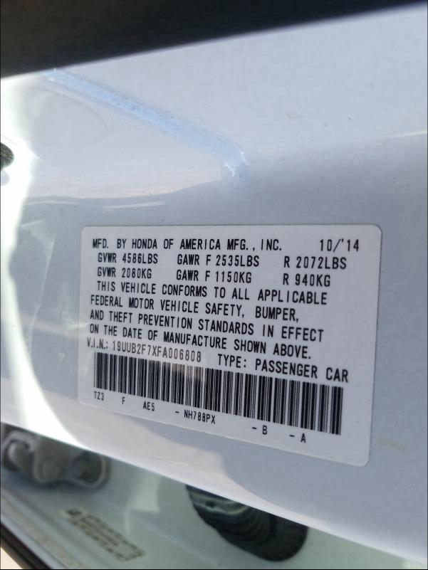 Photo 9 VIN: 19UUB2F7XFA006808 - ACURA TLX 