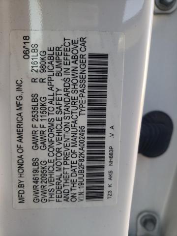 Photo 11 VIN: 19UUB2F82KA002495 - ACURA TLX ADVANC 