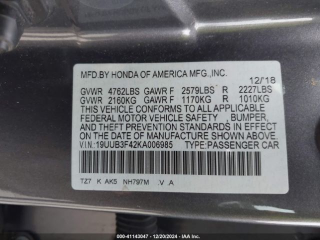 Photo 8 VIN: 19UUB3F42KA006985 - ACURA TLX 