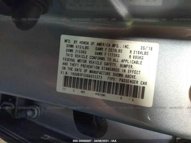 Photo 8 VIN: 19UUB3F50GA003373 - ACURA TLX 