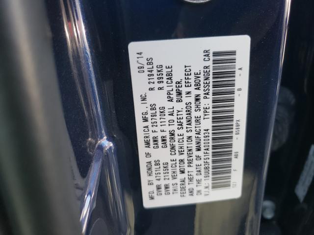 Photo 9 VIN: 19UUB3F51FA000934 - ACURA TLX TECH 