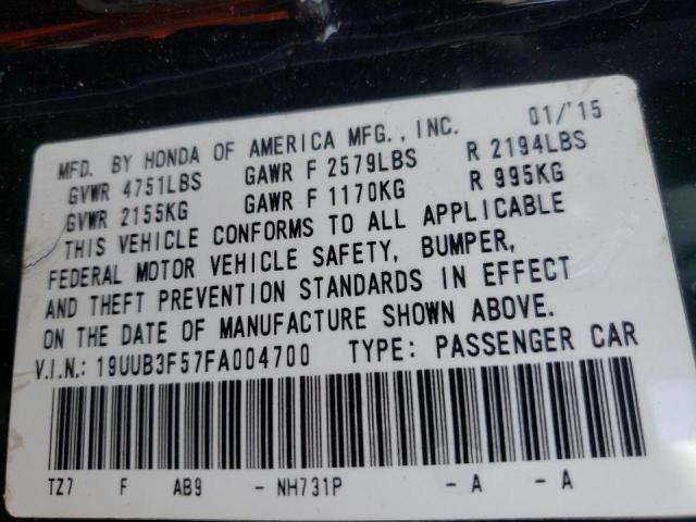 Photo 9 VIN: 19UUB3F57FA004700 - ACURA TLX TECH 