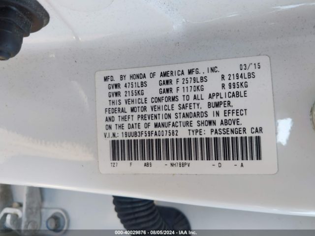 Photo 8 VIN: 19UUB3F59FA007582 - ACURA TLX 