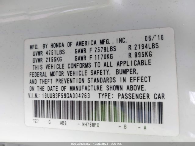 Photo 8 VIN: 19UUB3F59GA004263 - ACURA TLX 